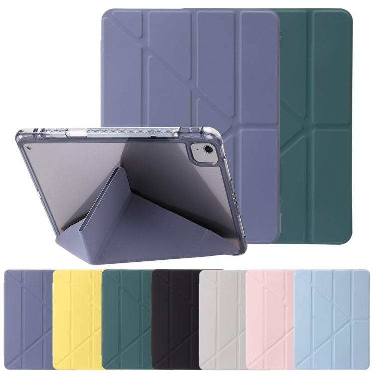 For iPad Air 11 2024 Clear Acrylic Deformation Leather Tablet Case(Grey) - iPad Air 11 2024 Cases by PMC Jewellery | Online Shopping South Africa | PMC Jewellery | Buy Now Pay Later Mobicred