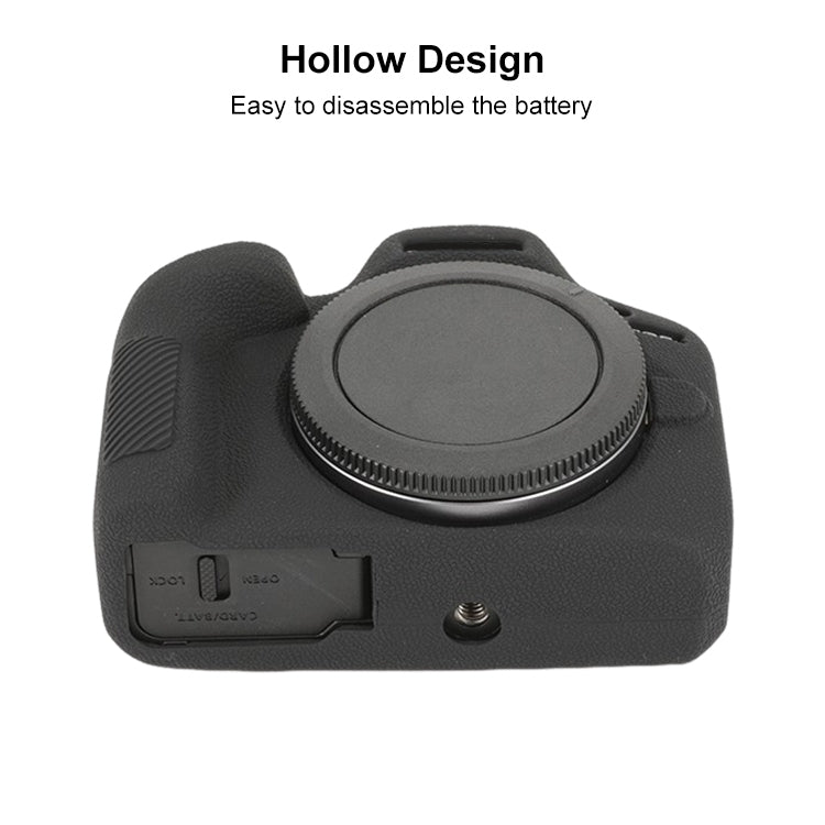 For Canon EOS R100 Litchi Texture Soft Silicone Protective Case(Black) - Protective Case by PMC TechLife | Online Shopping South Africa | PMC TechLife | Buy Now Pay Later Mobicred