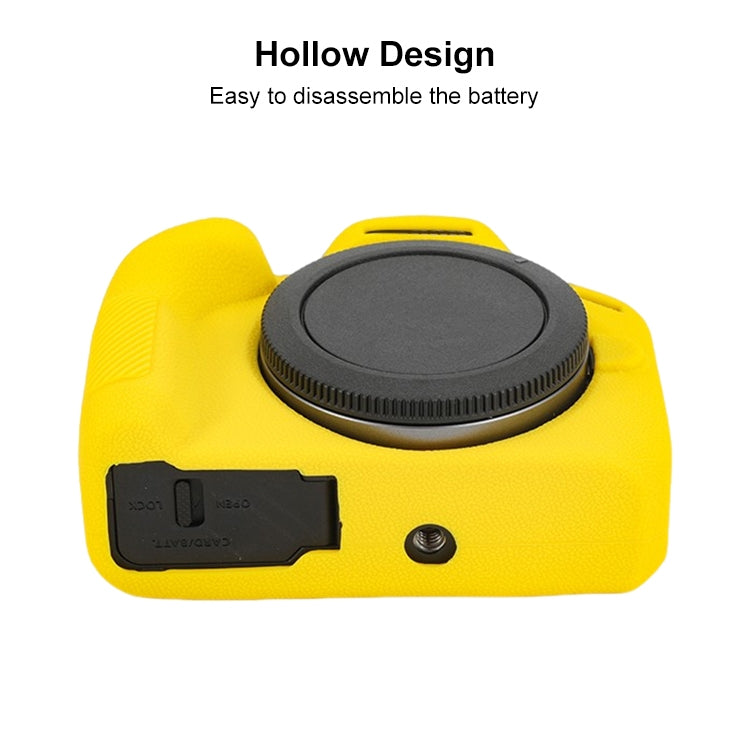 For Canon EOS R100 Litchi Texture Soft Silicone Protective Case(Yellow) - Protective Case by PMC TechLife | Online Shopping South Africa | PMC TechLife | Buy Now Pay Later Mobicred