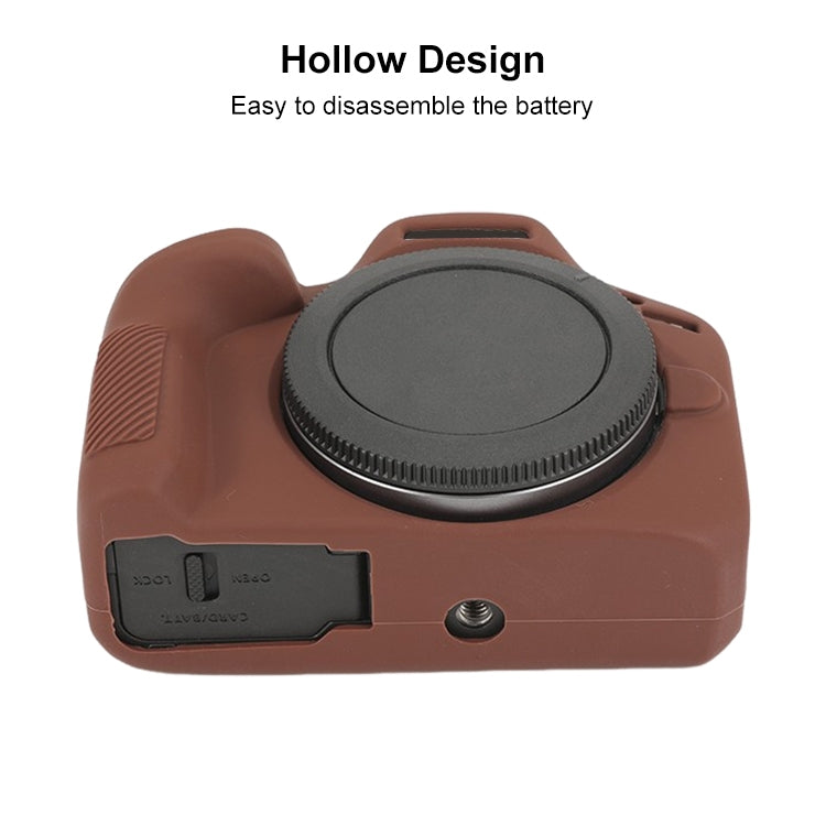 For Canon EOS R100 Glossy Soft Silicone Protective Case(Coffee) - Protective Case by PMC TechLife | Online Shopping South Africa | PMC TechLife | Buy Now Pay Later Mobicred
