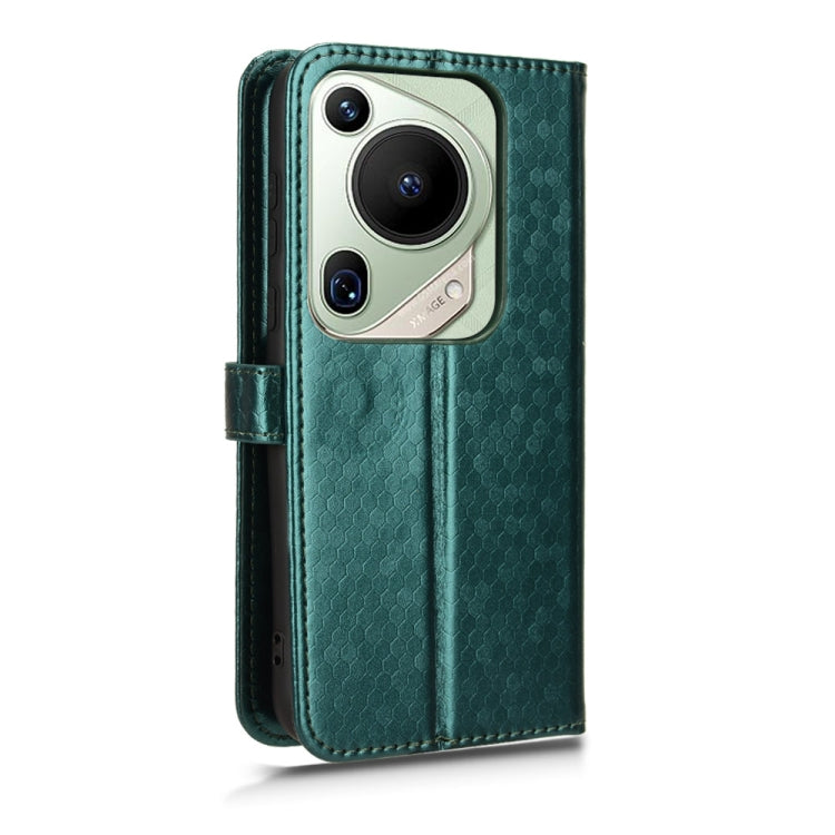 For Huawei Pura 70 Ultra Honeycomb Dot Texture Leather Phone Case(Green) - Huawei Cases by PMC Jewellery | Online Shopping South Africa | PMC Jewellery | Buy Now Pay Later Mobicred