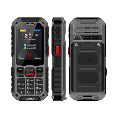 UNIWA S9 Rugged Phone, 2.4 inch UNISOC TIGER T117, 3000mAh Battery, 21 Keys, Network: 4G(Grey) - UNIWA by UNIWA | Online Shopping South Africa | PMC Jewellery