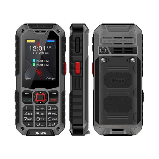 UNIWA S9 Rugged Phone, 2.4 inch UNISOC TIGER T117, 3000mAh Battery, 21 Keys, Network: 4G(Grey) - UNIWA by UNIWA | Online Shopping South Africa | PMC Jewellery