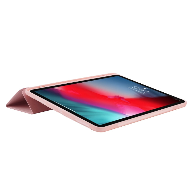 For iPad Pro 13 2024 Skin Feel Tri-fold Leather Tablet Case with Pen Slot(Pink) - iPad Pro 13 2024 Cases by PMC TechLife | Online Shopping South Africa | PMC TechLife | Buy Now Pay Later Mobicred