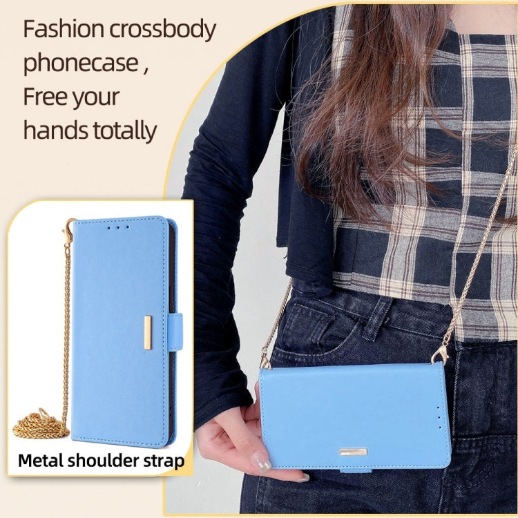 For Honor Magic6 Pro Crossbody Chain Leather Phone Case(Blue) - Honor Cases by PMC Jewellery | Online Shopping South Africa | PMC Jewellery | Buy Now Pay Later Mobicred