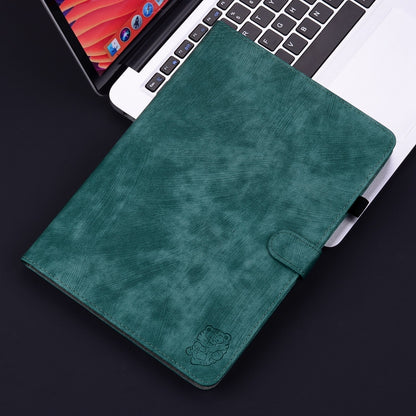 For iPad Air 13 2024 Embossed Tiger Pattern Leather Tablet Case(Dark Green) - iPad Air 13 2024 Cases by PMC Jewellery | Online Shopping South Africa | PMC Jewellery | Buy Now Pay Later Mobicred