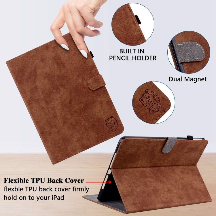 For iPad Pro 11 2024 Embossed Tiger Pattern Leather Tablet Case(Brown) - iPad Pro 11 2024 Cases by PMC TechLife | Online Shopping South Africa | PMC TechLife | Buy Now Pay Later Mobicred