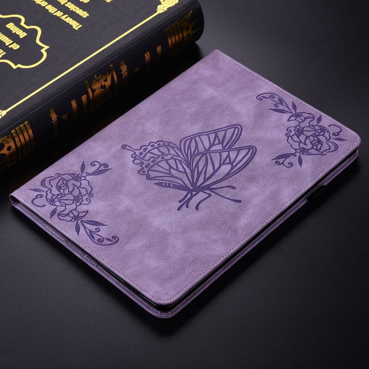 For iPad Air 11 2024 Butterfly Flower Embossed Leather Tablet Case(Purple) - iPad Air 11 2025 / 2024 Cases by PMC TechLife | Online Shopping South Africa | PMC TechLife | Buy Now Pay Later Mobicred