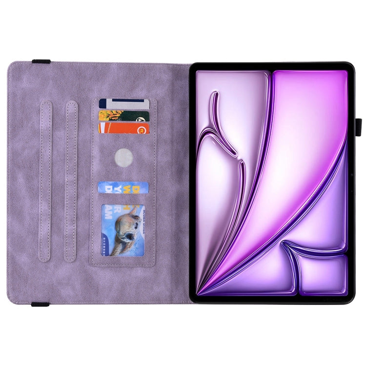 For iPad Air 11 2024 Butterfly Flower Embossed Leather Tablet Case(Purple) - iPad Air 11 2025 / 2024 Cases by PMC TechLife | Online Shopping South Africa | PMC TechLife | Buy Now Pay Later Mobicred