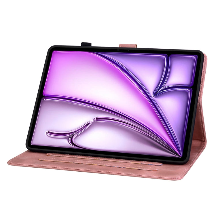 For iPad Air 13 2024 Lily Embossed Leather Smart Tablet Case(Pink) - iPad Air 13 2024 Cases by PMC TechLife | Online Shopping South Africa | PMC TechLife | Buy Now Pay Later Mobicred