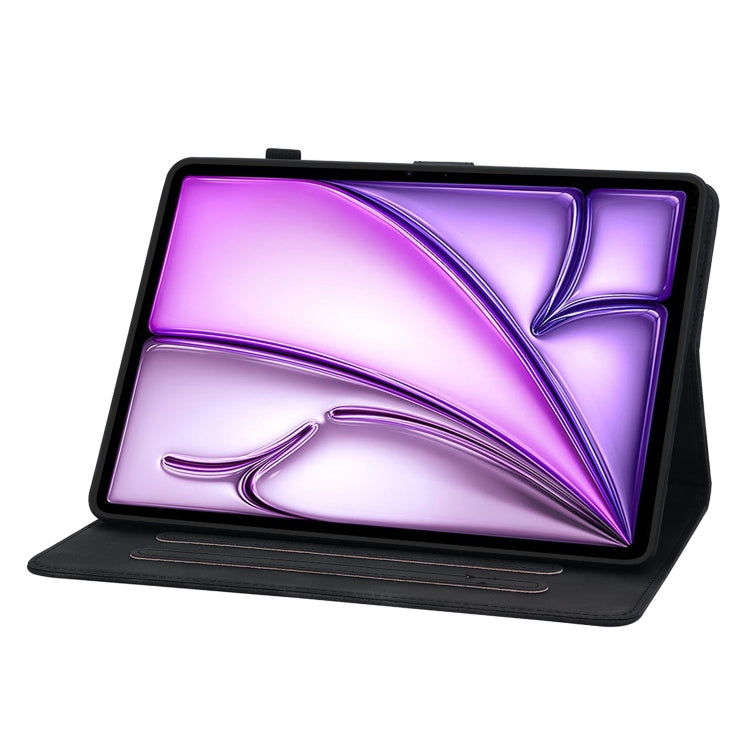 For iPad Air 13 2024 Lily Embossed Leather Smart Tablet Case(Black) - iPad Air 13 2024 Cases by PMC TechLife | Online Shopping South Africa | PMC TechLife | Buy Now Pay Later Mobicred
