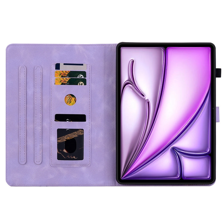 For iPad Air 11 2024 Lily Embossed Leather Smart Tablet Case(Purple) - iPad Air 11 2024 Cases by PMC Jewellery | Online Shopping South Africa | PMC Jewellery | Buy Now Pay Later Mobicred