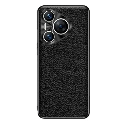 For Huawei Pura 70 Pro / 70 Pro+ Genuine Leather Litchi Texture Phone Case(Black) - Huawei Cases by PMC Jewellery | Online Shopping South Africa | PMC Jewellery | Buy Now Pay Later Mobicred