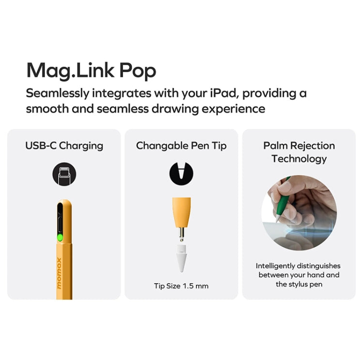 MOMAX TP10 Mag Link Pop Rainbow Touch Pen Capacitive Pen(Black) - Stylus Pen by MOMAX | Online Shopping South Africa | PMC Jewellery | Buy Now Pay Later Mobicred