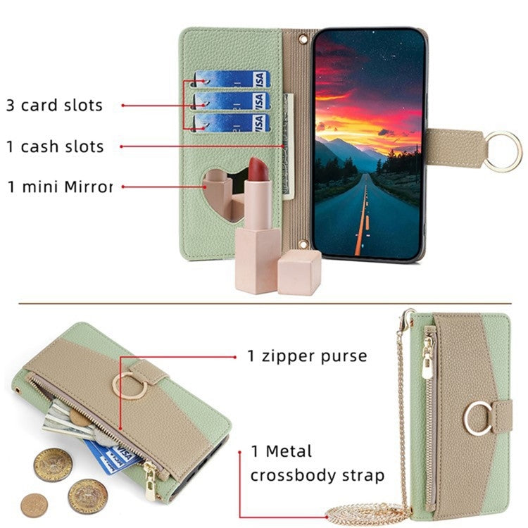 For Itel P55+ 4G Crossbody Litchi Texture Leather Phone Case(Green) - More Brand by PMC TechLife | Online Shopping South Africa | PMC TechLife | Buy Now Pay Later Mobicred