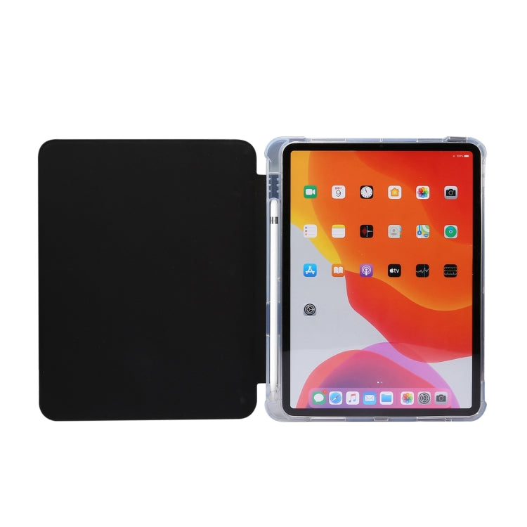 For iPad Air 11 2025 / 2024 3-folding Electric Pressed Skin Texture Leather Tablet Case(Black) - More iPad Cases by PMC TechLife | Online Shopping South Africa | PMC TechLife | Buy Now Pay Later Mobicred