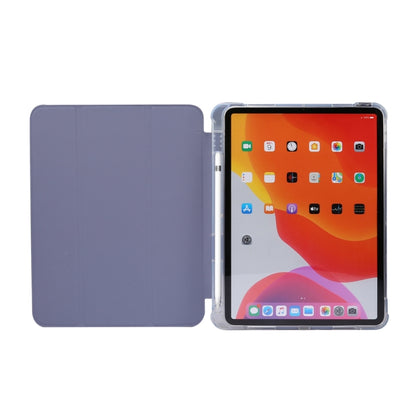 For iPad Air 11 2024 3-folding Electric Pressed Skin Texture Leather Tablet Case(Lavender) - iPad Air 11 2024 Cases by PMC Jewellery | Online Shopping South Africa | PMC Jewellery | Buy Now Pay Later Mobicred
