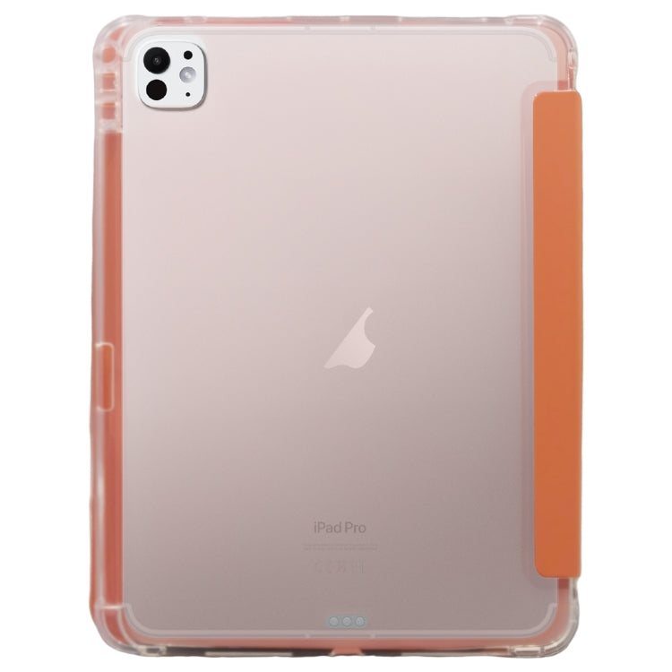 For iPad Pro 11 2024 3-folding Electric Pressed Skin Texture Leather Tablet Case(Orange) - iPad Pro 11 2024 Cases by PMC Jewellery | Online Shopping South Africa | PMC Jewellery | Buy Now Pay Later Mobicred