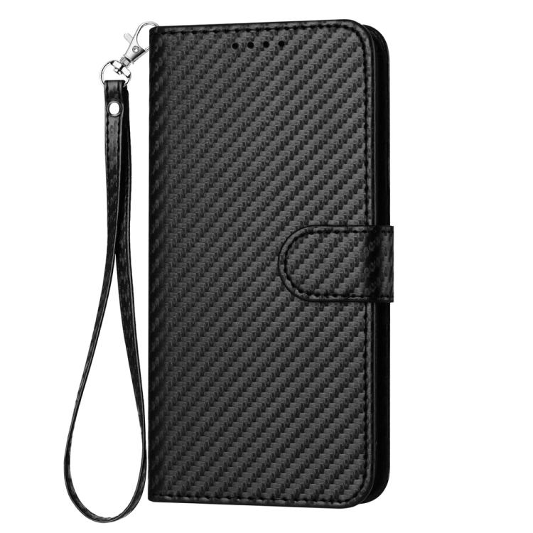 For iPhone 17 YX0070 Carbon Fiber Buckle Leather Phone Case with Lanyard(Black) - free shipping - PMc TechLife - Order now!