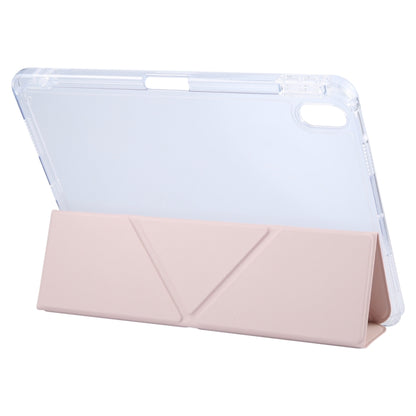 For iPad Air 13 2024 / Pro 12.9 GEBEI Deformation Leather Tablet Case(Pink) - iPad Air 13 2024 Cases by GEBEI | Online Shopping South Africa | PMC Jewellery | Buy Now Pay Later Mobicred