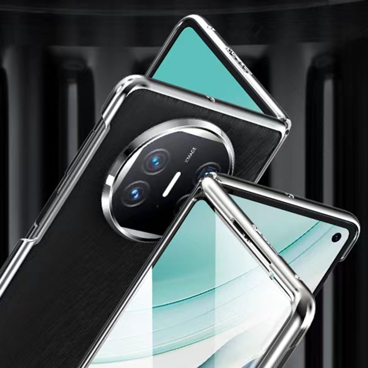 For Huawei Mate X3 Integrated Plating PC Leather Texture Full Coverage Fold Shockproof Phone Case(Black) - Huawei Cases by PMC TechLife | Online Shopping South Africa | PMC TechLife | Buy Now Pay Later Mobicred