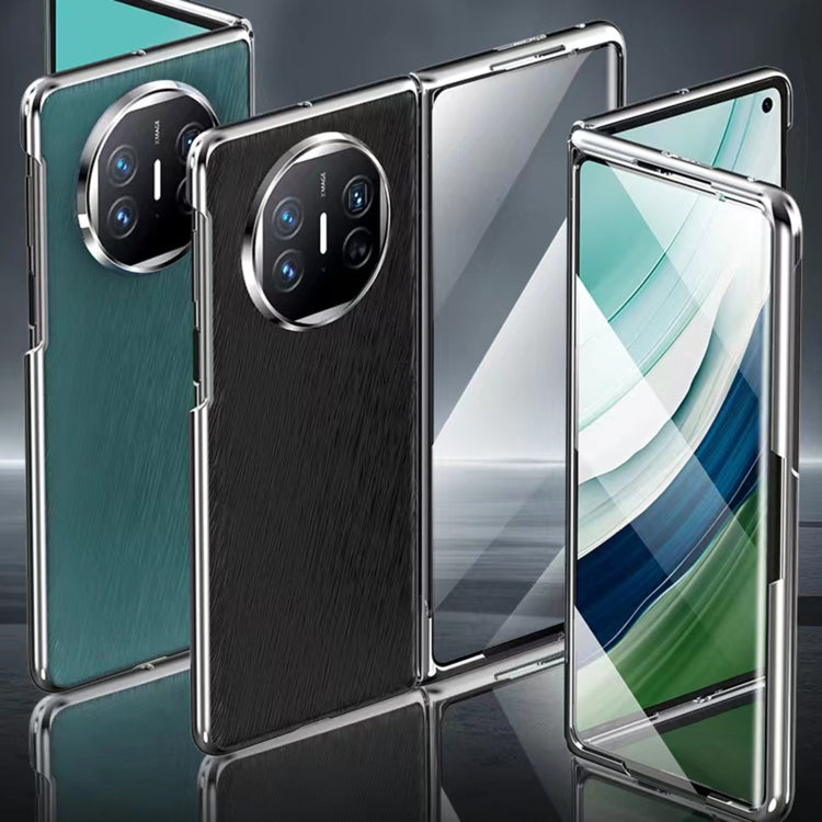 For Huawei Mate X5 Integrated Plating PC Leather Texture Full Coverage Fold Shockproof Phone Case(Orange) - Huawei Cases by PMC TechLife | Online Shopping South Africa | PMC TechLife | Buy Now Pay Later Mobicred