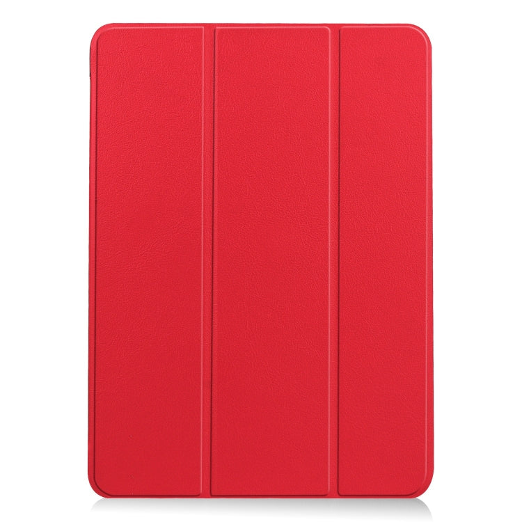 For iPad Air 13 2024 Custer Pure Color 3-Fold Holder Smart Leather Tablet Case(Red) - iPad Air 13 2024 Cases by PMC TechLife | Online Shopping South Africa | PMC TechLife | Buy Now Pay Later Mobicred