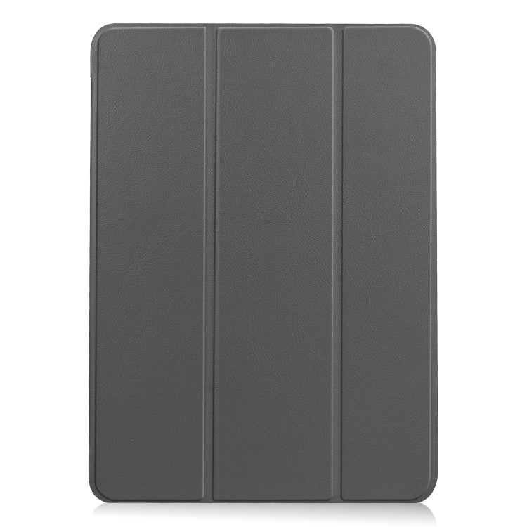 For iPad Air 13 2024 Custer Pure Color 3-Fold Holder Smart Leather Tablet Case(Grey) - iPad Air 13 2024 Cases by PMC Jewellery | Online Shopping South Africa | PMC Jewellery | Buy Now Pay Later Mobicred