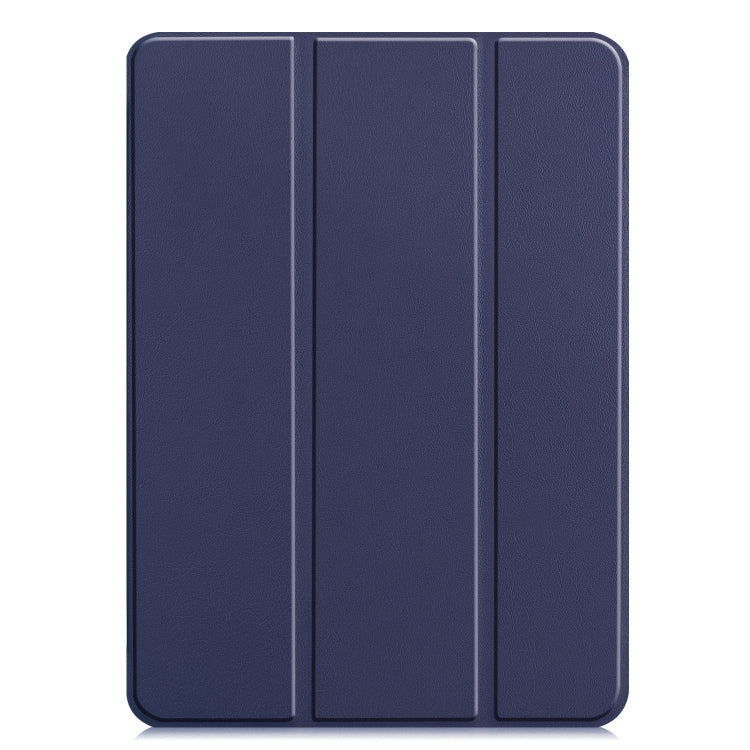 For iPad Pro 13 2024 Custer Pure Color 3-Fold Holder Smart Leather Tablet Case(Dark Blue) - iPad Pro 13 2024 Cases by PMC TechLife | Online Shopping South Africa | PMC TechLife | Buy Now Pay Later Mobicred