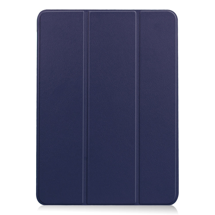 For iPad Air 11 2024 Custer Pure Color 3-Fold Holder Smart Leather Tablet Case(Blue) - iPad Air 11 2024 Cases by PMC TechLife | Online Shopping South Africa | PMC TechLife | Buy Now Pay Later Mobicred