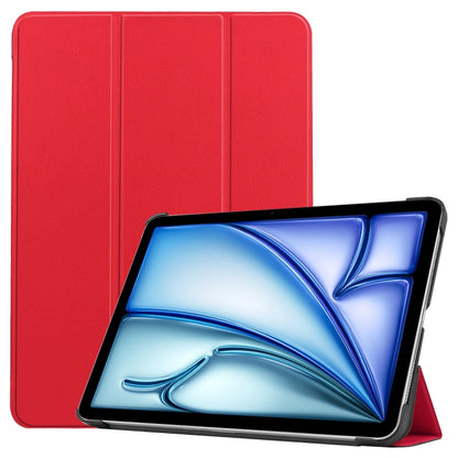 For iPad Air 11 2025 / 2024 Custer Pure Color 3-Fold Holder Smart Leather Tablet Case(Red) - iPad Air 11 2025 / 2024 Cases by PMC Jewellery | Online Shopping South Africa | PMC Jewellery | Buy Now Pay Later Mobicred