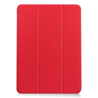 For iPad Air 11 2025 / 2024 Custer Pure Color 3-Fold Holder Smart Leather Tablet Case(Red) - iPad Air 11 2025 / 2024 Cases by PMC Jewellery | Online Shopping South Africa | PMC Jewellery | Buy Now Pay Later Mobicred