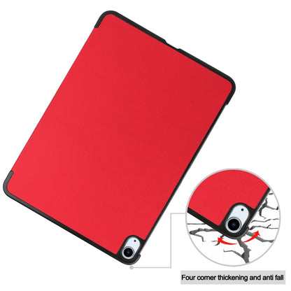 For iPad Air 11 2025 / 2024 Custer Pure Color 3-Fold Holder Smart Leather Tablet Case(Red) - iPad Air 11 2025 / 2024 Cases by PMC Jewellery | Online Shopping South Africa | PMC Jewellery | Buy Now Pay Later Mobicred