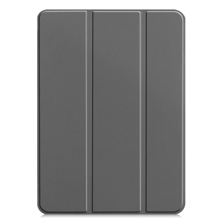 For iPad Pro 11 2024 Custer Pure Color 3-Fold Holder Smart Leather Tablet Case(Gray) - iPad Pro 11 2024 Cases by PMC Jewellery | Online Shopping South Africa | PMC Jewellery | Buy Now Pay Later Mobicred