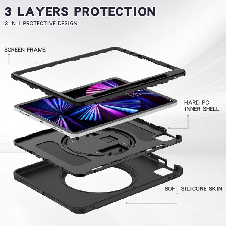 For iPad Air 11 2024 Spider Wheel Silicone Hybrid PC Tablet Case(Black) - iPad Air 11 2024 Cases by PMC TechLife | Online Shopping South Africa | PMC TechLife | Buy Now Pay Later Mobicred