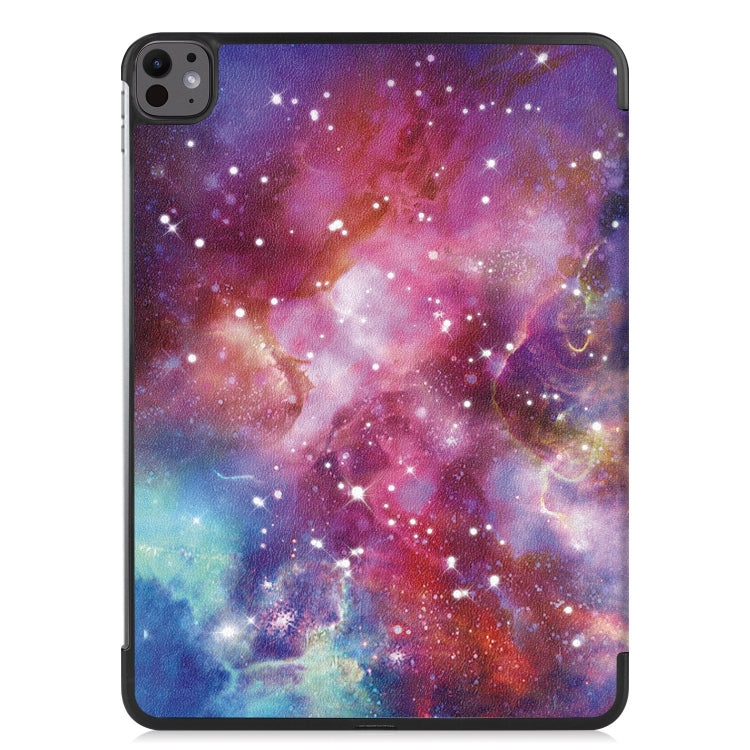 For iPad Pro 13 2024 Custer Painted 3-Fold Holder Smart Leather Tablet Case(Milky Way Nebula) - iPad Pro 13 2024 Cases by PMC Jewellery | Online Shopping South Africa | PMC Jewellery | Buy Now Pay Later Mobicred