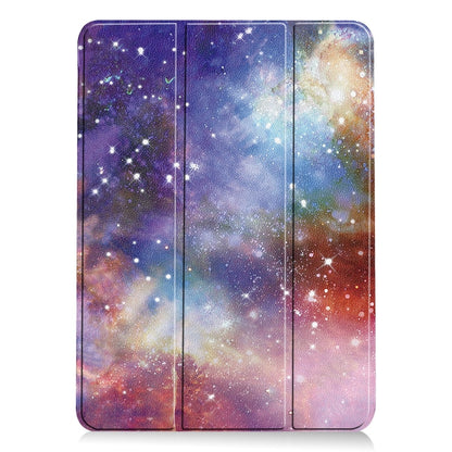 For iPad Air 13 2024 Custer Painted 3-Fold Holder Smart Leather Tablet Case(Milky Way Nebula) - iPad Air 13 2024 Cases by PMC Jewellery | Online Shopping South Africa | PMC Jewellery | Buy Now Pay Later Mobicred