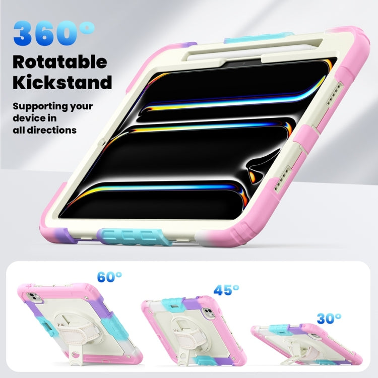 For iPad Pro 11 2024 Silicone Hybrid PC Tablet Protective Case(Rainbow Pink) - iPad Pro 11 2024 Cases by PMC TechLife | Online Shopping South Africa | PMC TechLife | Buy Now Pay Later Mobicred