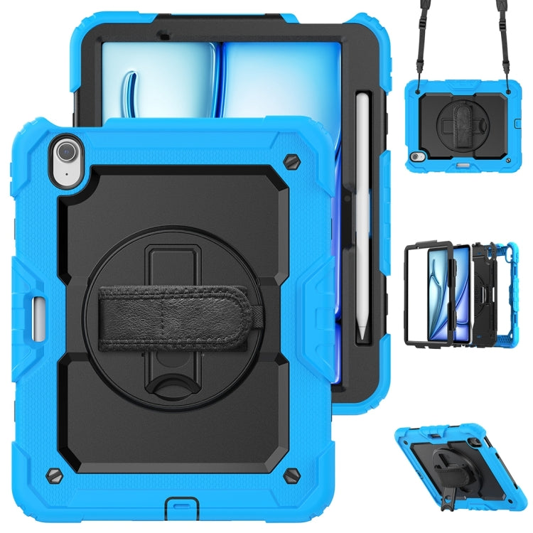 For iPad Air 11 2024 / Air 11 2025 Silicone Hybrid PC Tablet Protective Case(Black+Light Blue) - iPad Air 11 2025 / 2024 Cases by PMC TechLife | Online Shopping South Africa | PMC TechLife | Buy Now Pay Later Mobicred