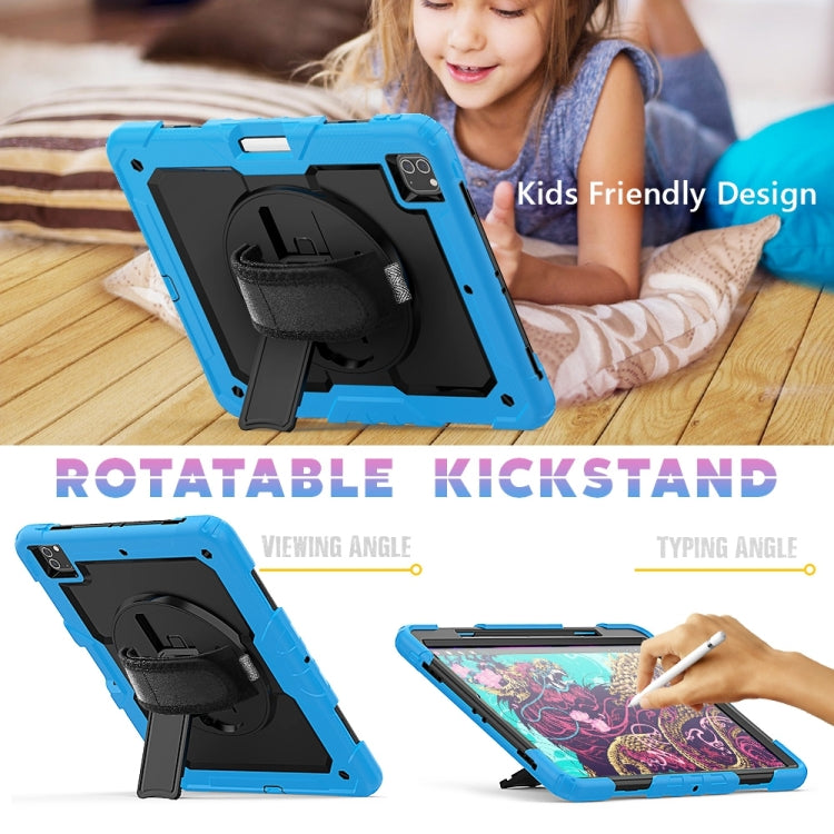 For iPad Pro 13 2024 Silicone Hybrid PC Tablet Protective Case(Black+Light Blue) - iPad Pro 13 2024 Cases by PMC TechLife | Online Shopping South Africa | PMC TechLife | Buy Now Pay Later Mobicred