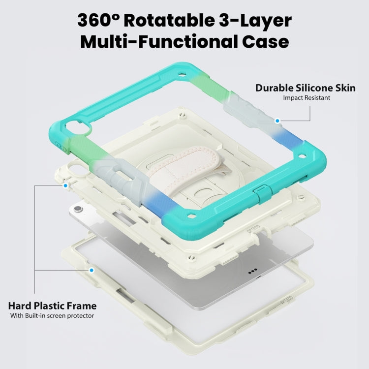For iPad Air 13 2024 / Air 13 2025 Silicone Hybrid PC Tablet Protective Case(Rainbow Blue) - iPad Air 13 2025 / 2024 Cases by PMC TechLife | Online Shopping South Africa | PMC TechLife | Buy Now Pay Later Mobicred