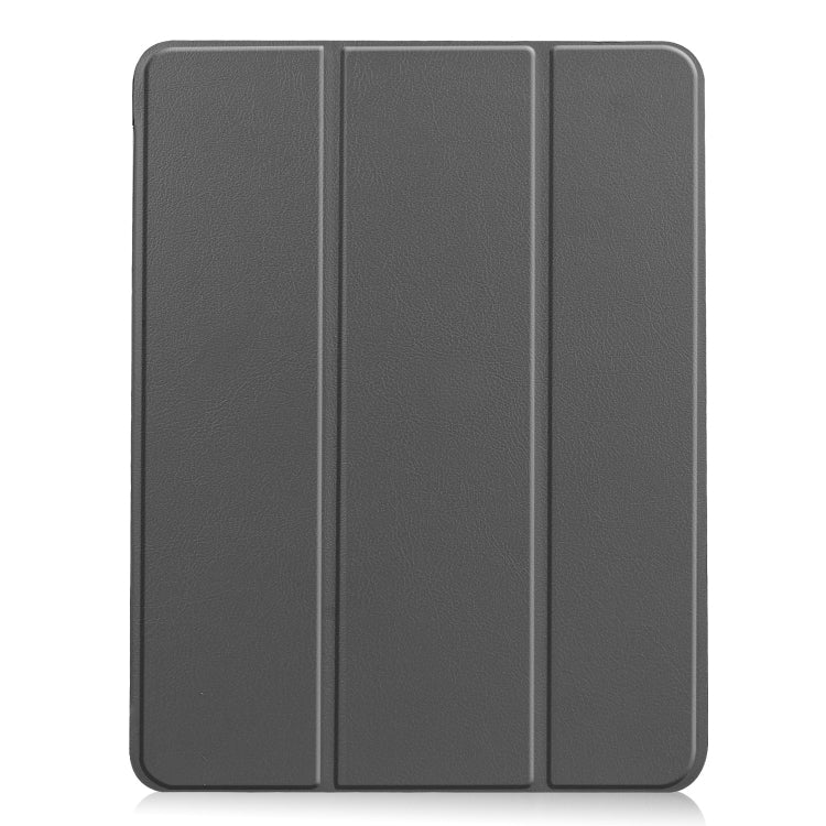 For iPad Air 11 2024 Custer TPU Pure Color 3-Fold Holder Smart Leather Tablet Case(Grey) - iPad Air 11 2024 Cases by PMC TechLife | Online Shopping South Africa | PMC TechLife | Buy Now Pay Later Mobicred