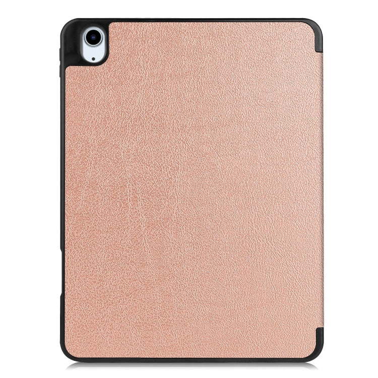 For iPad Air 11 2024 Custer TPU Pure Color 3-Fold Holder Smart Leather Tablet Case(Rose Gold) - iPad Air 11 2024 Cases by PMC Jewellery | Online Shopping South Africa | PMC Jewellery | Buy Now Pay Later Mobicred