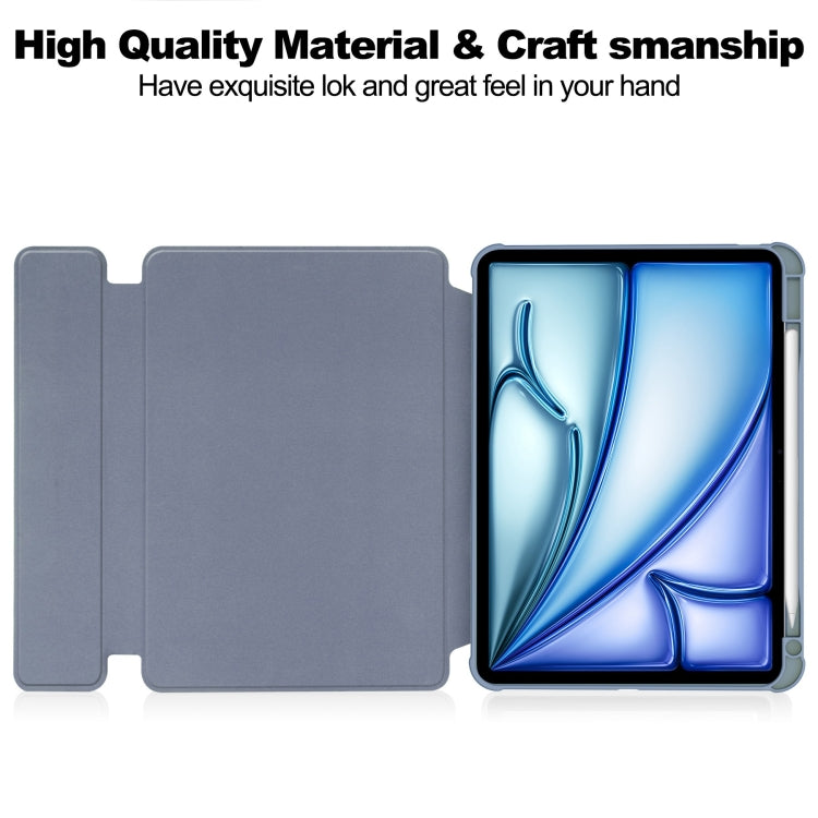 For iPad Air 13 2024 Transparent Rotation Smart Leather Tablet Case with Keyboard(Lavender) - iPad Air 13 2024 Cases by PMC TechLife | Online Shopping South Africa | PMC TechLife | Buy Now Pay Later Mobicred