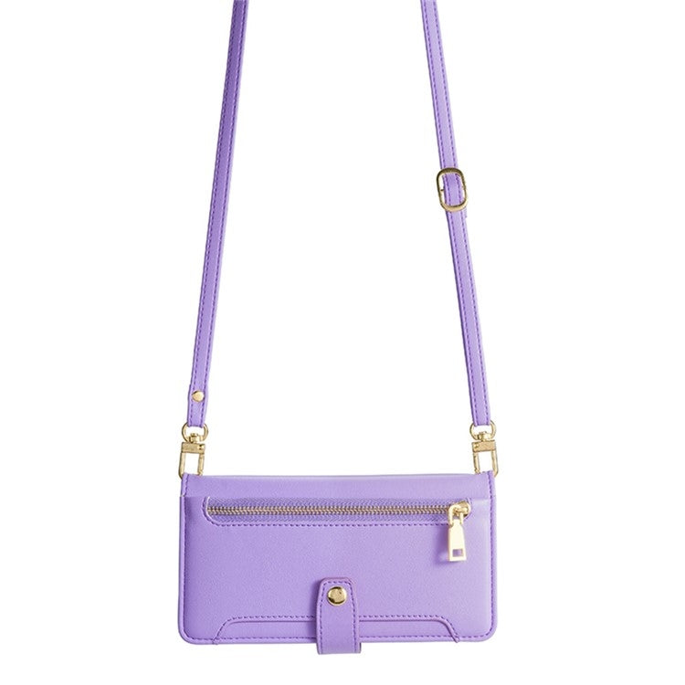 For Google Pixel 9 Sheep Texture Cross-body Zipper Wallet Leather Phone Case(Purple) - Google Cases by PMC TechLife | Online Shopping South Africa | PMC TechLife | Buy Now Pay Later Mobicred