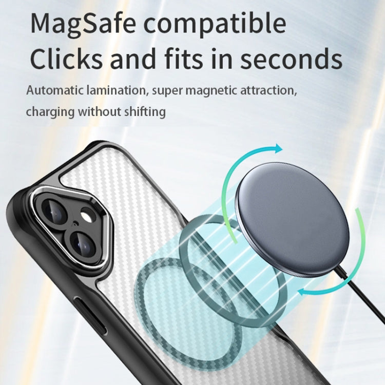 For iPhone 16 Plus Carbon Fiber Texture MagSafe Translucent Phone Case(Green) - iPhone 16 Plus Cases by PMC TechLife | Online Shopping South Africa | PMC TechLife | Buy Now Pay Later Mobicred