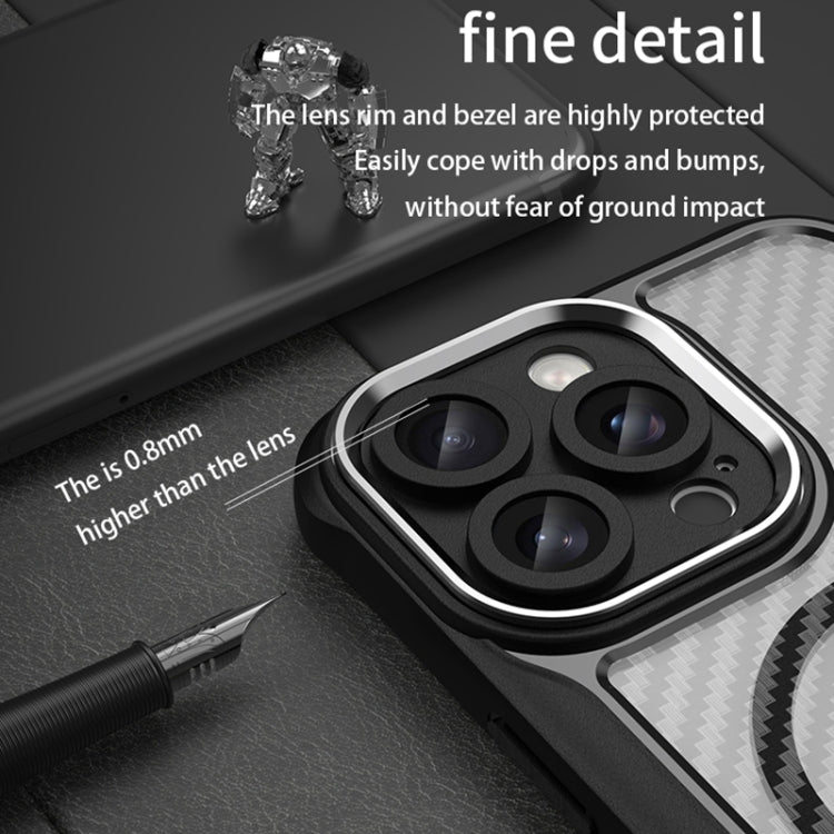 For iPhone 16 Pro Max Carbon Fiber Texture MagSafe Translucent Phone Case(Black) - iPhone 16 Pro Max Cases by PMC Jewellery | Online Shopping South Africa | PMC Jewellery | Buy Now Pay Later Mobicred