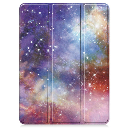 For iPad Pro 11 2024 Custer Painted 3-Fold Holder Smart Leather Tablet Case with Pen Tray(Milky Way Nebula) - iPad Pro 11 2024 Cases by PMC Jewellery | Online Shopping South Africa | PMC Jewellery | Buy Now Pay Later Mobicred