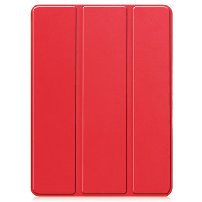 For iPad Pro 11 2024 Custer TPU Pure Color 3-Fold Holder Smart Leather Tablet Case with Pen Tray(Red) - iPad Pro 11 2024 Cases by PMC Jewellery | Online Shopping South Africa | PMC Jewellery | Buy Now Pay Later Mobicred