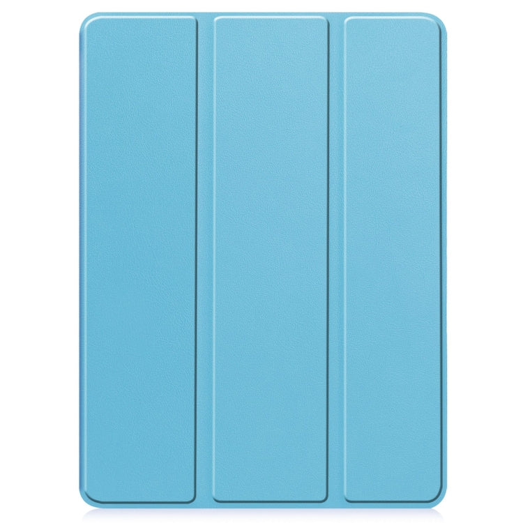 For iPad Pro 11 2024 Custer TPU Pure Color 3-Fold Holder Smart Leather Tablet Case with Pen Tray(Sky Blue) - iPad Pro 11 2024 Cases by PMC Jewellery | Online Shopping South Africa | PMC Jewellery | Buy Now Pay Later Mobicred